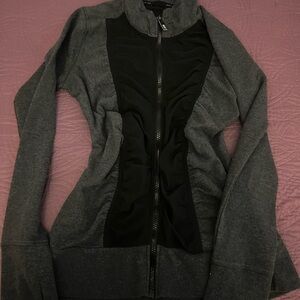 DKNY Gray and Black Zip-Up Jacket